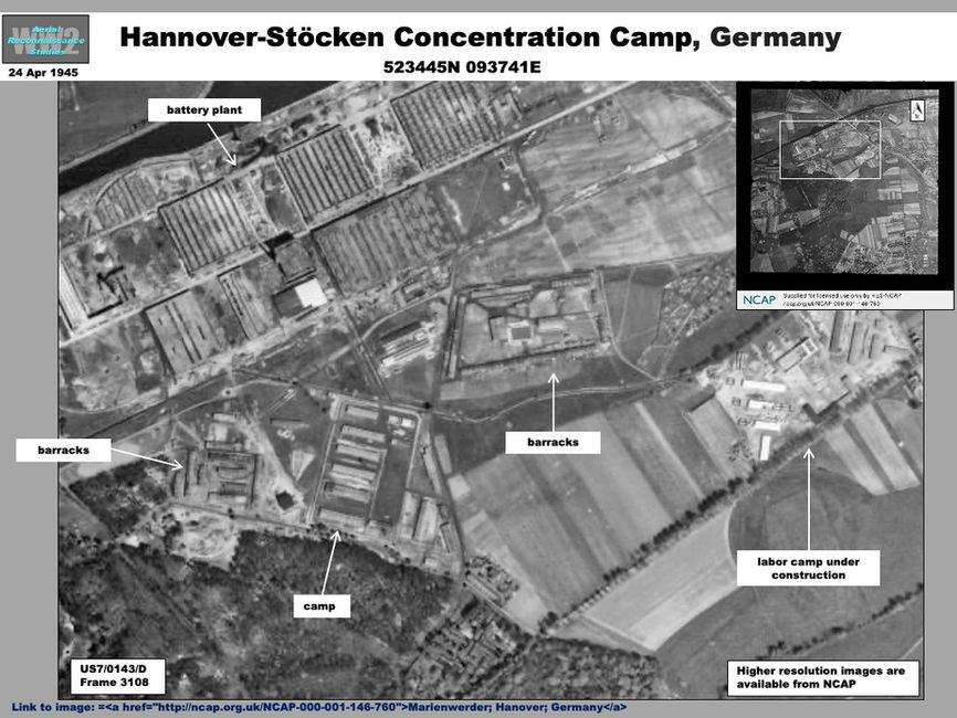 aerial photo of Hannover-Stöcken Concentration Camp, Germany(Neuengamme)