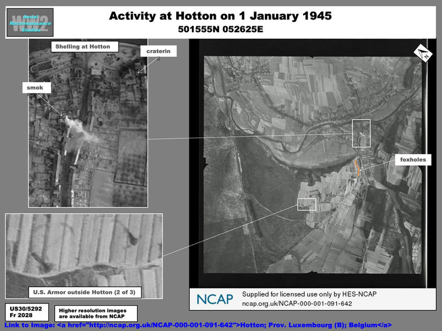 aerial photo showing Evidence of Fighting at Hotton, Belgium