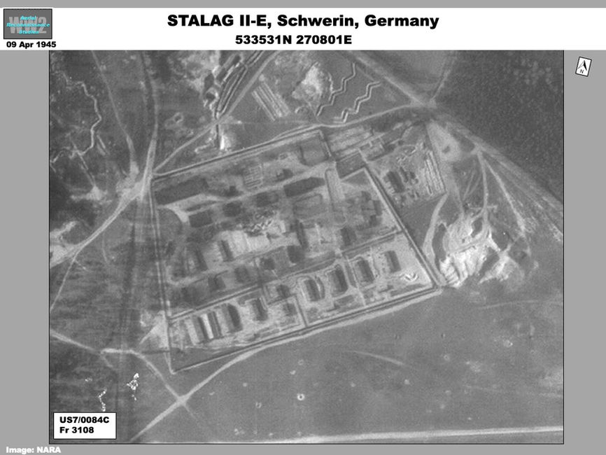 aerial photo of STALAG II-E at Schwerin, Germany