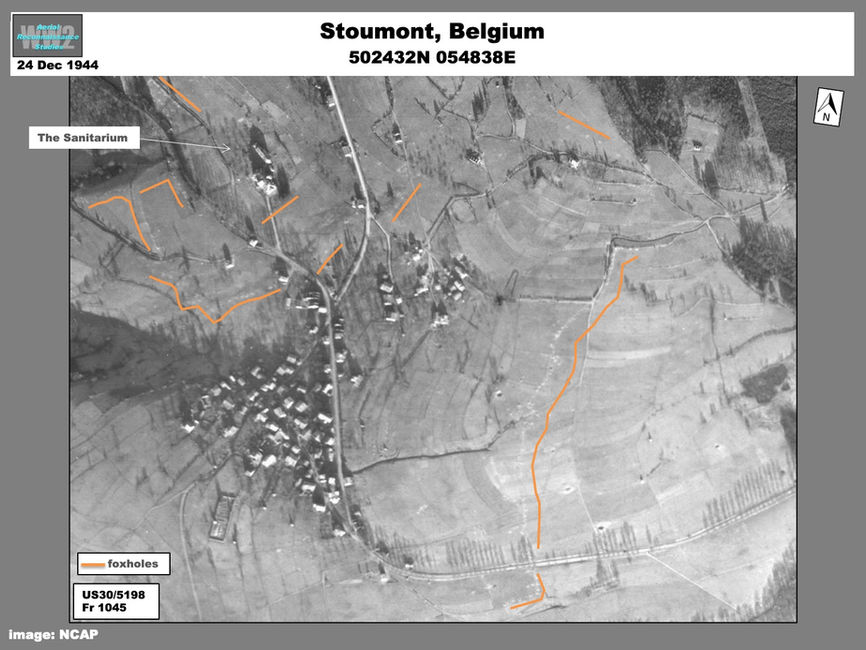 aerial photo of Stoumont, Belgium Where Kampfgruppe Peiper was Stopped on 20 December  