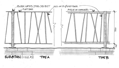 custom steel fence design sketch