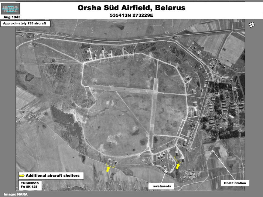 aerial photo of Orsha Airfield Operational, August 1943