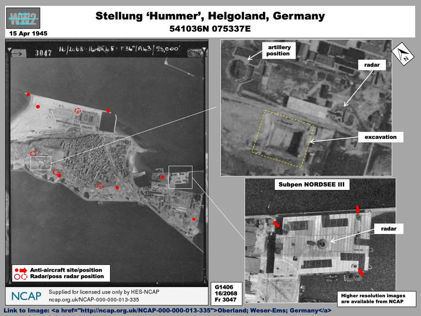 Aerial photo of Luftnachrichten Stellung HUMMER, Helgoland  Island, Germany 