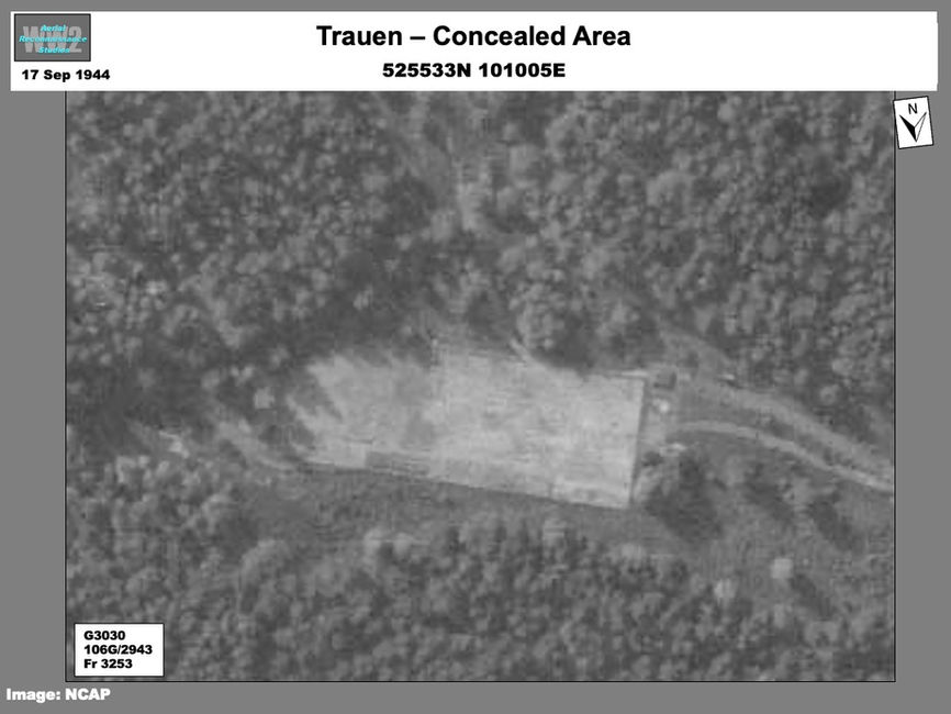 Aerial photo of unidentified areas at the Trauen Rocket Test Complex  