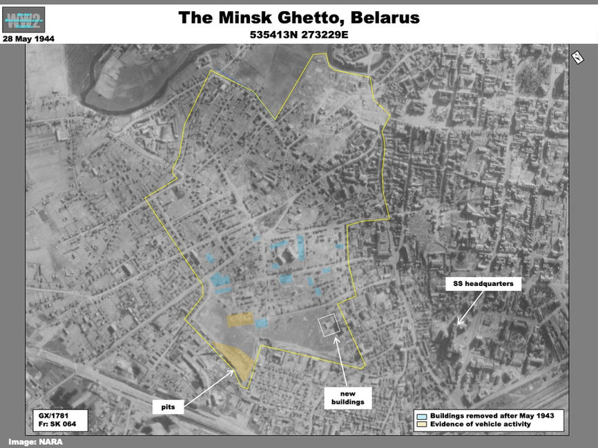 aerial photo of The Minsk Ghetto  in May 1944