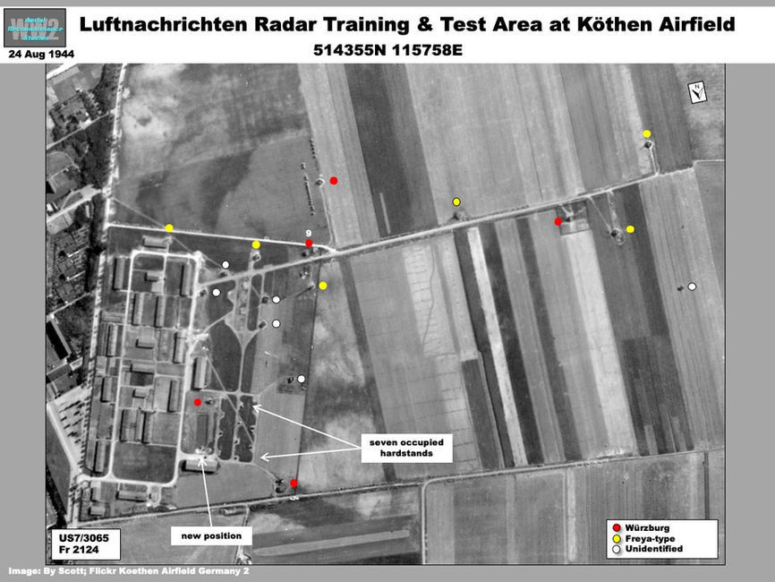 aerial photo of Luftwaffe Radar & Electronics Test Facility at Köthen Airfield 