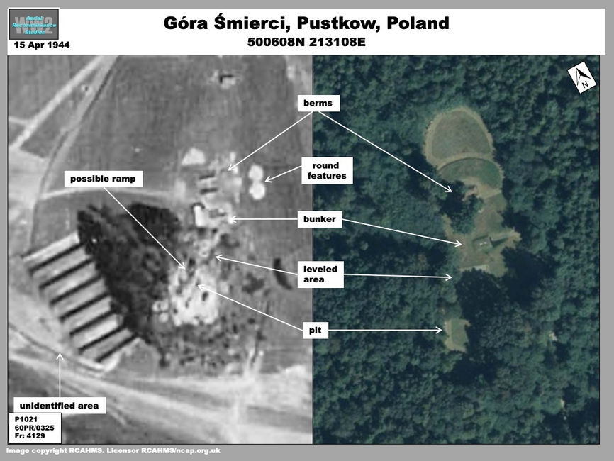 aerial photo of The Góra Śmierci at Pustkow, Poland