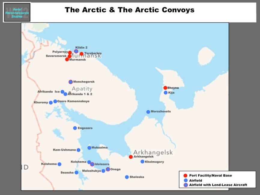 Map of Lend-Lease Ports & Airfields in the Soviet Arctic  