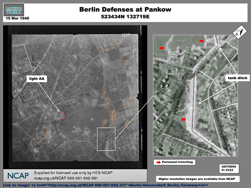aerial photo of Tank Ditches on Defensive Line, Pankow Area