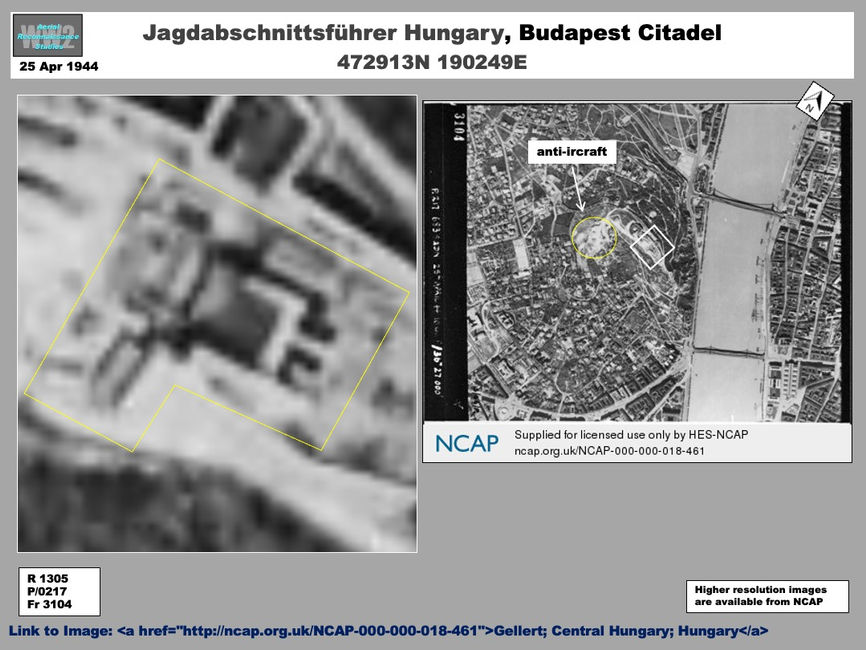 Aerial photo of The Bunker for Jagabschnittsführer Hungary in Budapest