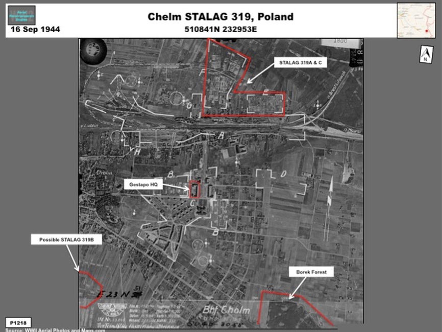 aerial photo of POW Camp STALAG 319 at Chelm, Poland