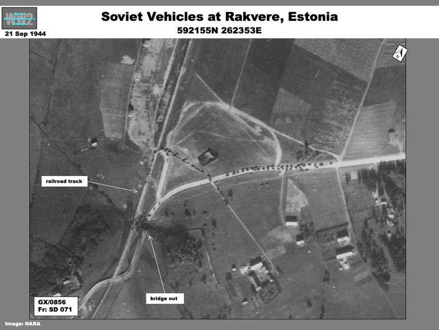 aerial photo of Tallinn Offensive: Soviet Convoy at Rakvere, Estonia  on 21 September 1944