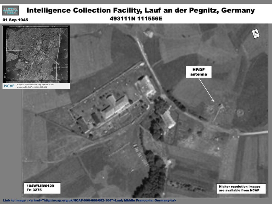 aerial photo of Wehrmacht Intelligence Collection Station at Lauf-an-der-Pegnitz, Germany