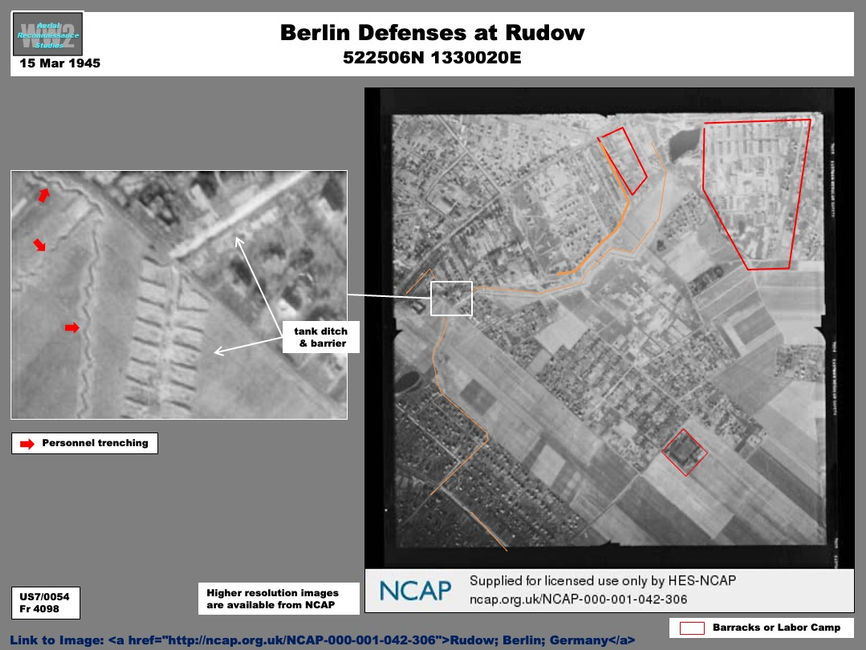 aerial photo of Tank Barriers in the Rudnow Area 