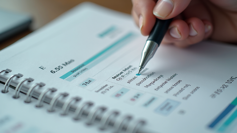 Close-up view of a notebook filled with financial calculations