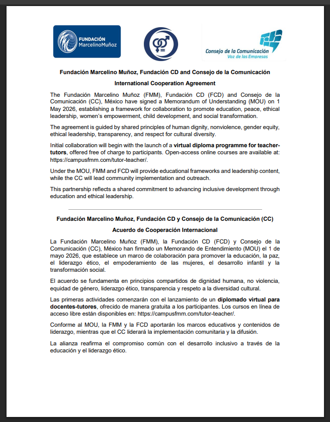 MOU - FMM, FCD and CC - Announcement - May 2026