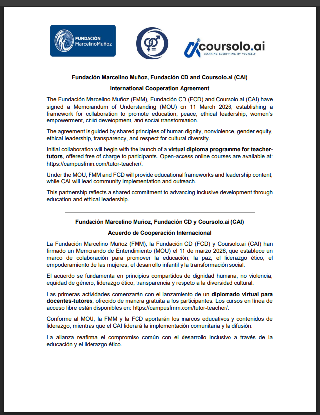 MOU - FMM, FCD & Coursolo - Announcement - March 2026