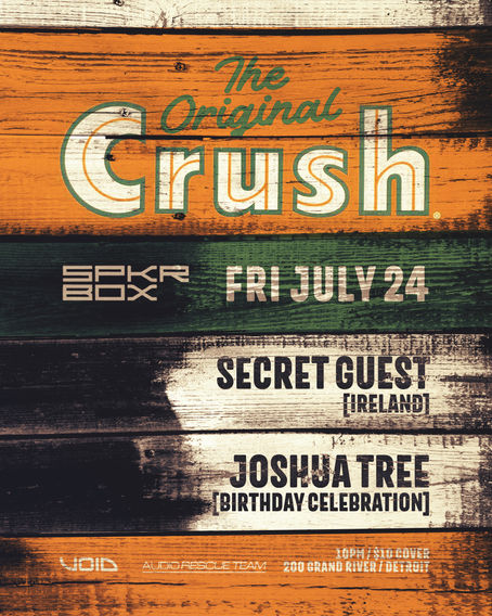 Joshua Tree is back at "Crush" Friday July 24 at SPKRBOX - Detroit.