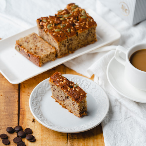 Banana Almond Chocolate Chip Cake J&C Bakery