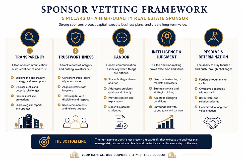 Framework for vetting a commercial real estate sponsor before investing