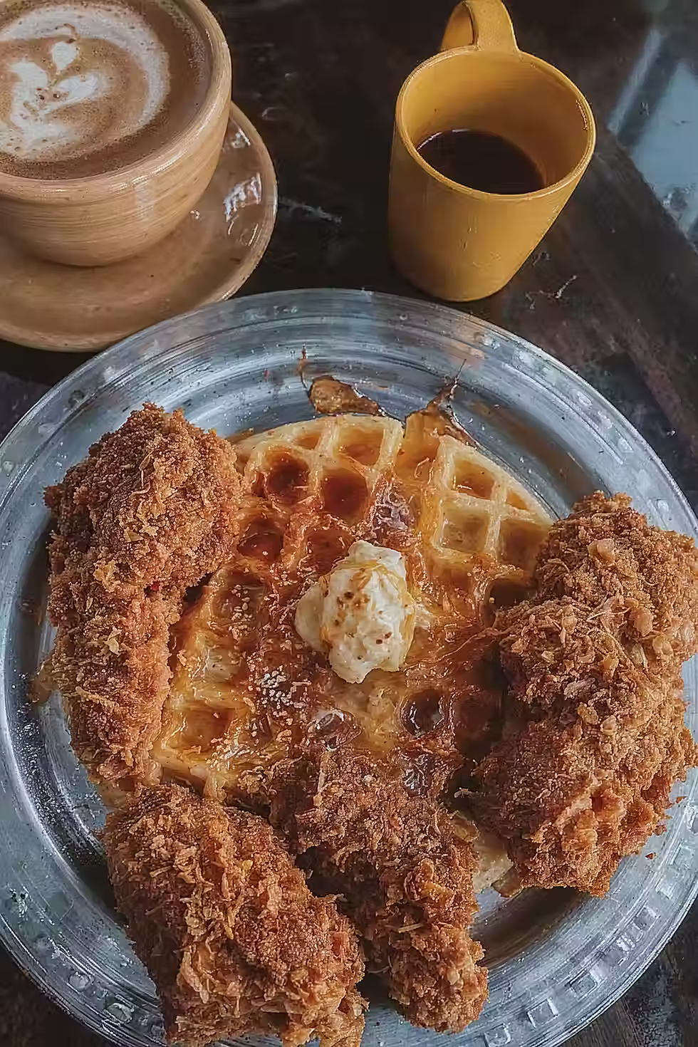 A photo of 'Chef JC's' Chicken & Waffles.
