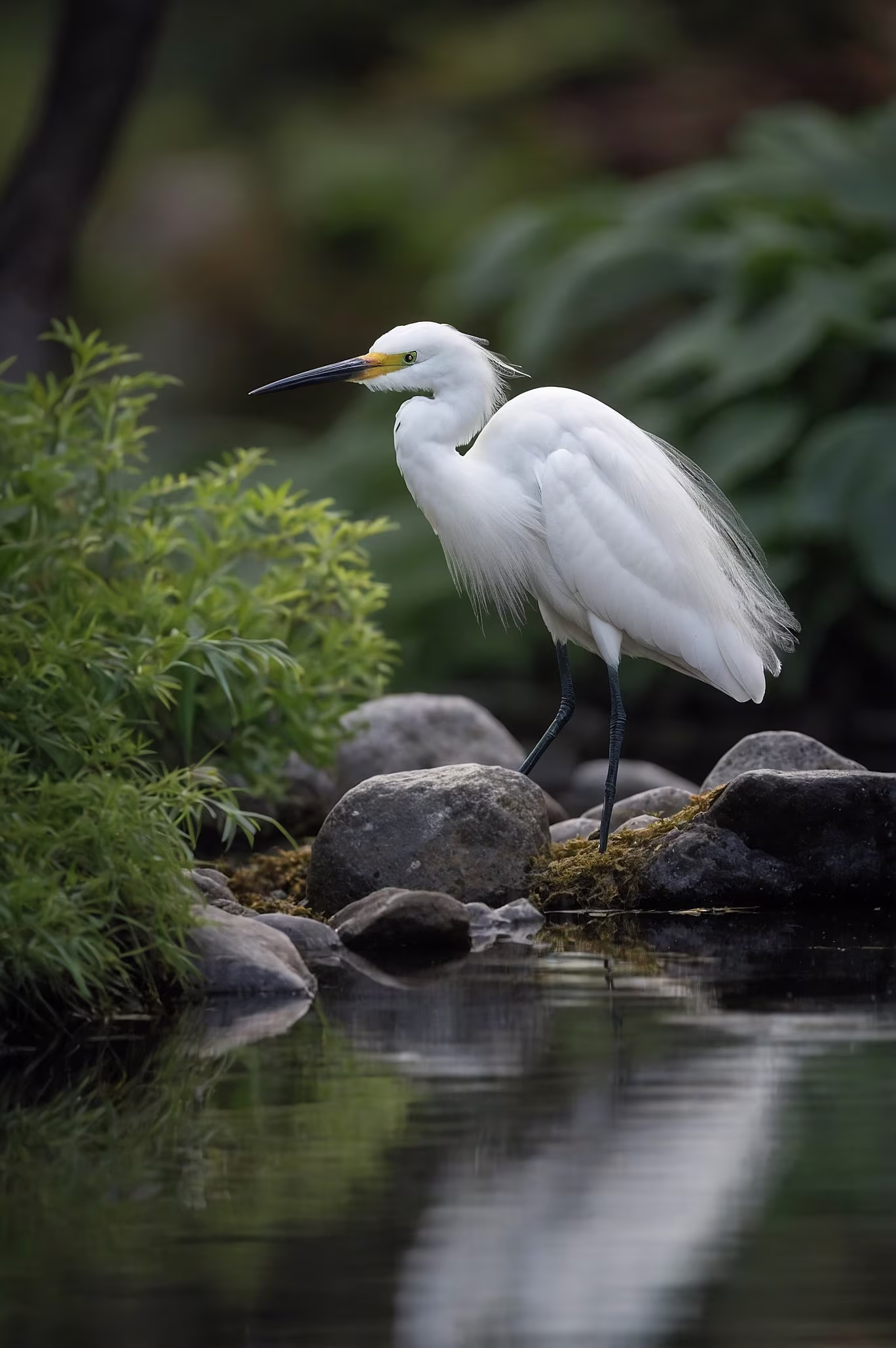 A Photo of a Heron inside the Creek of Oyster Creek Park.