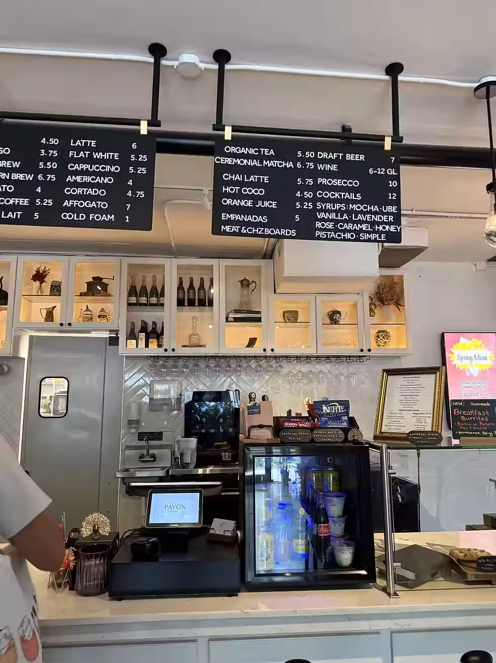A Photo of the menu at Pavon Coffee Den In Downtown Houston TX.