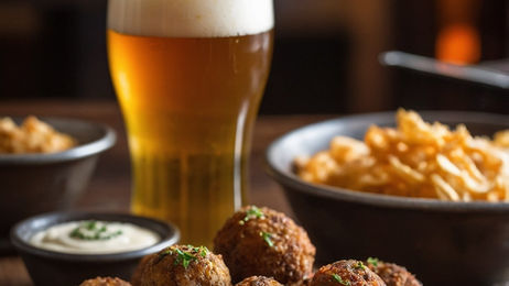 Bolitas de boudin ahumadas de Talyard Brewing Co. en Sugar Land TX