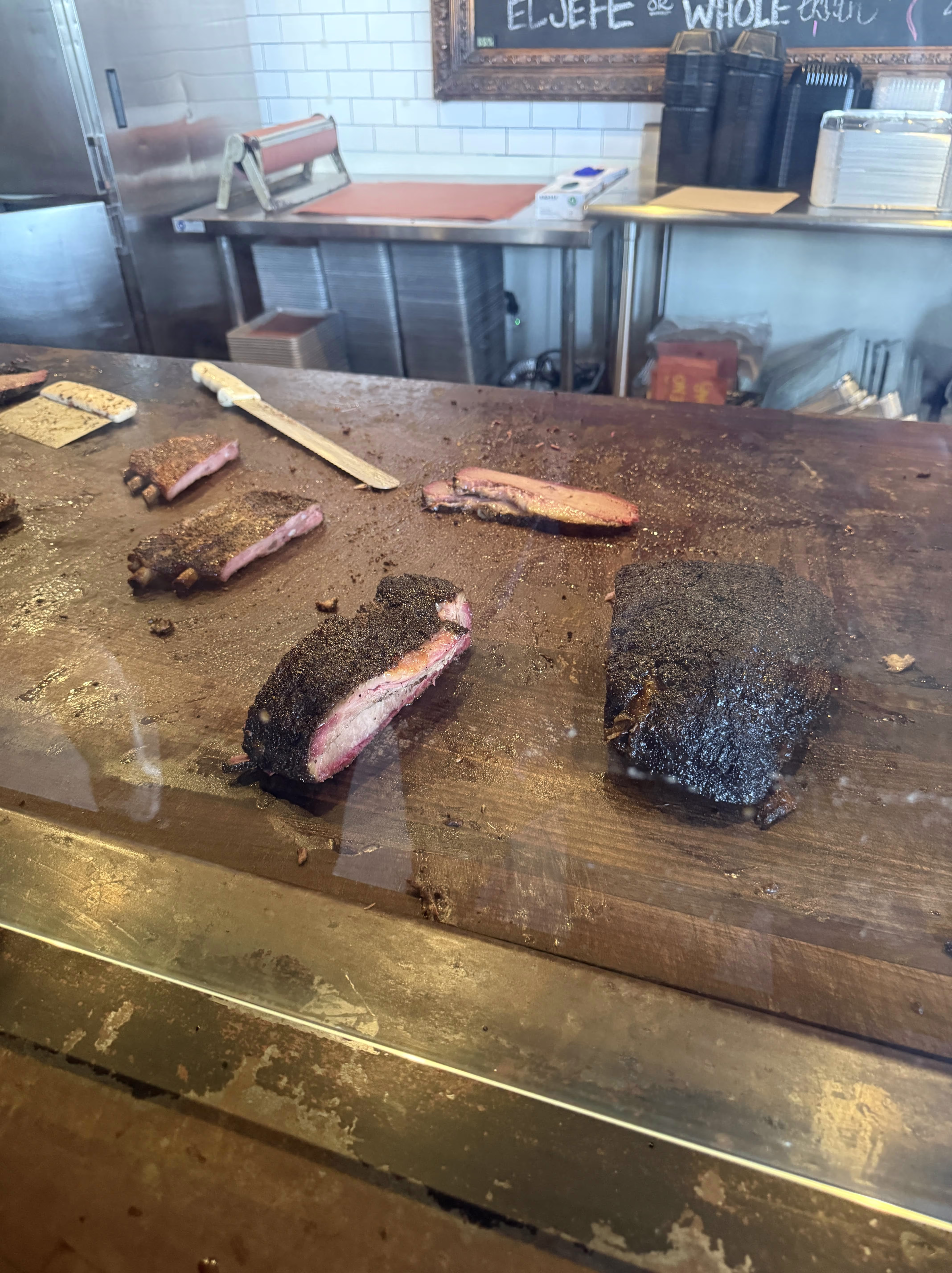 A Photo Of The Freshly Cooked Brisket Before it was cut at Truth BBQ
