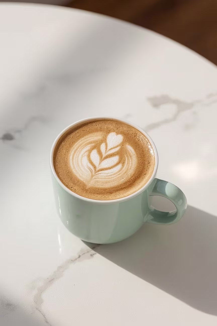 A Photo of the 'Famous' Flat White Coffee from Bluestone Lane.