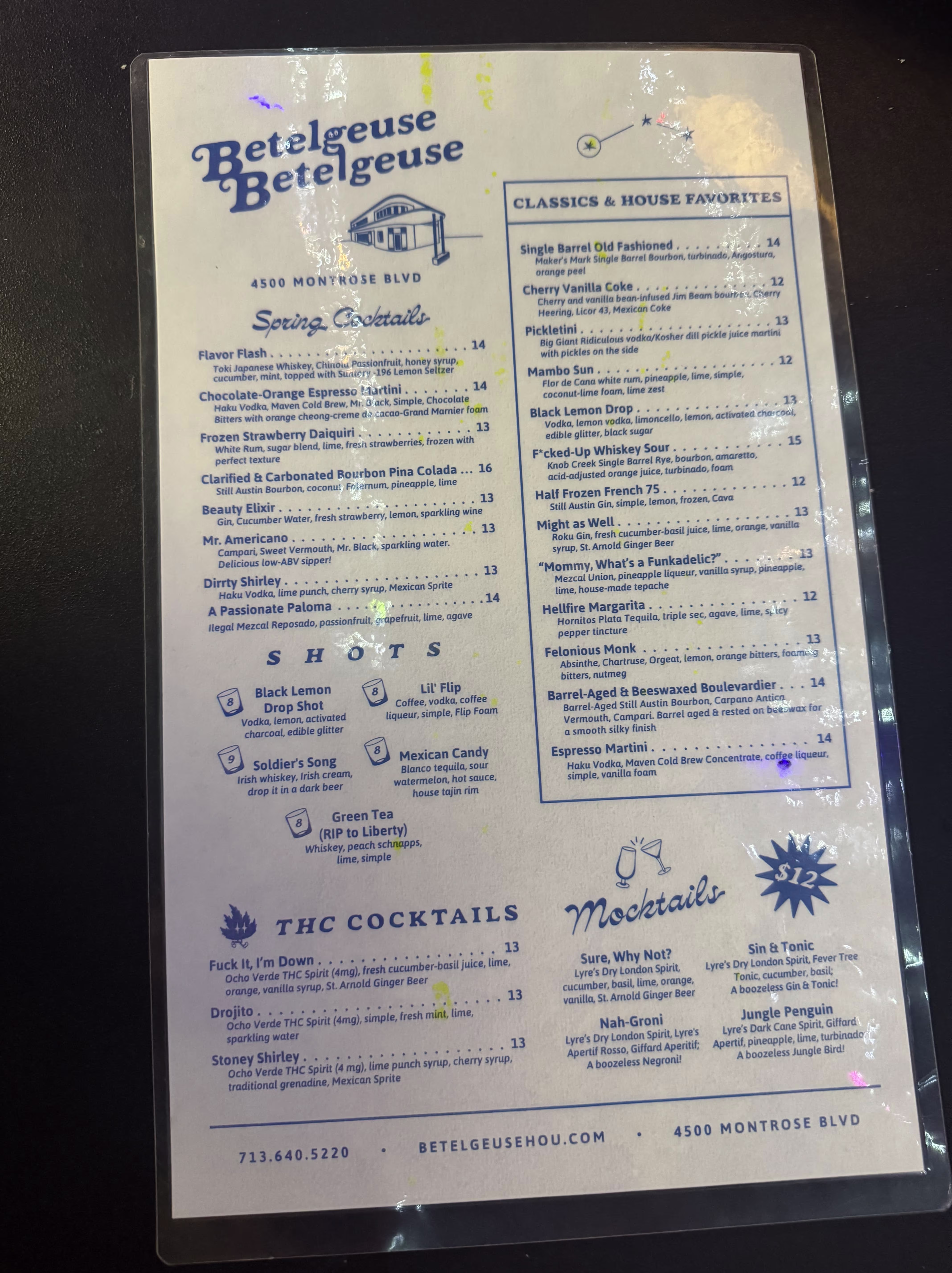 A Photo of the Main part of the Menu & Featured