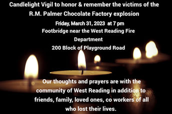 Candlelight vigil to be held in remembrance of the victims of the R.M. Palmer Co. explosion