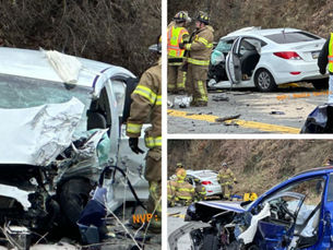 Emergency officials called to the scene of a serious crash involving two vehicles in Penn Twp.
