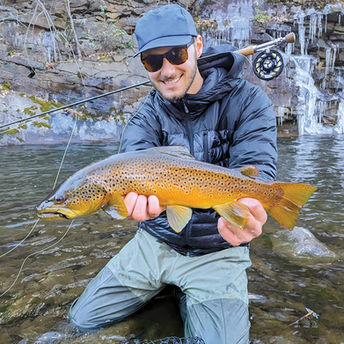 Gabriel Fox caught this 21-inch Brown Trout while fishing on the Lehigh River in Luzerne County