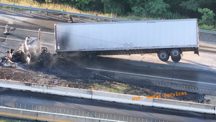 Tuesday morning tractor-trailer crash and fire had I-78 East shut down at Route 412 