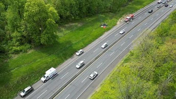 Car burns after crashing off PA Turnpike