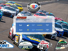 Weather looks good for the Pocono Raceway this weekend as NASCAR celebrates its 75th Anniversary