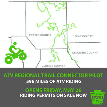 Permits for ATV Regional Trail Connector Pilot in Northcentral regions of state now available