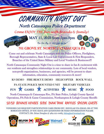 North Catasauqua Community Night out will take place in May
