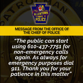 Message from the Office of the Chief of Police of Allentown