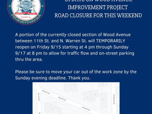 Portion of currently closed section of Wood Avenue in Easton temporarily reopened