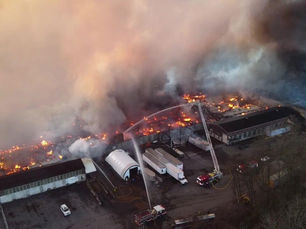 West Easton warehouse fire: Crews monitoring air and water quality, hazmat waste