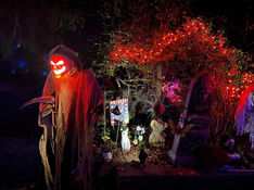 Russ's Haunted Forest is filled with scary displays, lights, sounds and Halloween fun