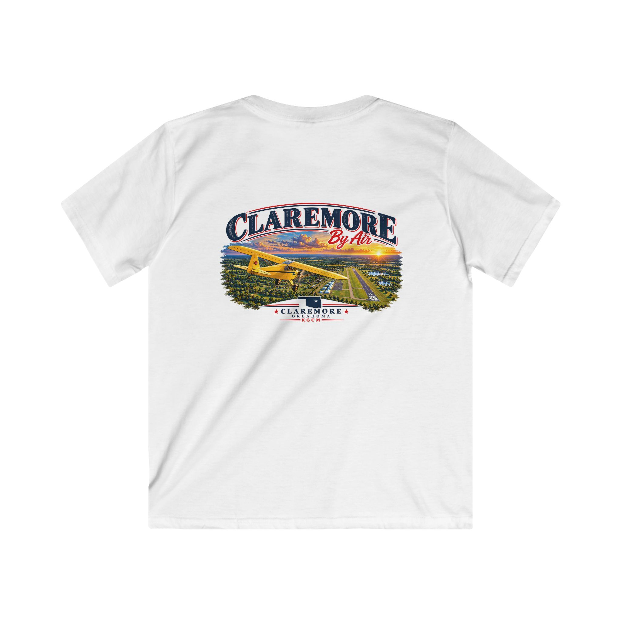 Kids Tee — 'Claremore By Air' Vintage Airplane Graphic