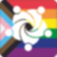 The International Bunch logo on the LBTQ+ flag