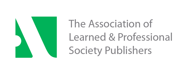 The Association of Learned & Professional Society Publishers logo – a white slash on a green background