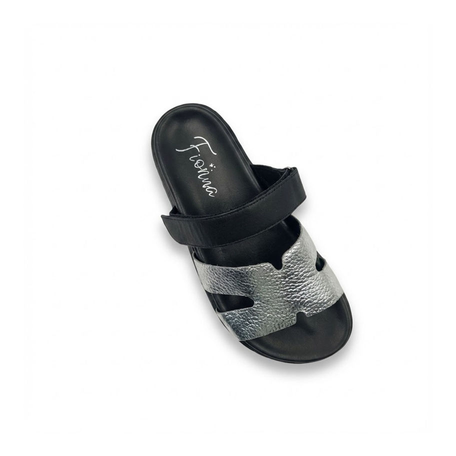 F-106 SIENNA black and silver sandal