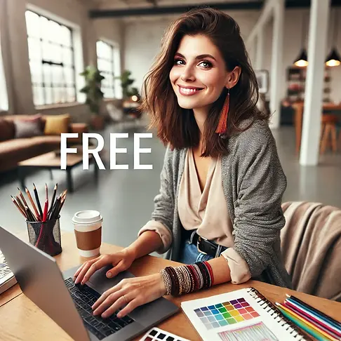 Illustratie van een creatieve freelancer die ergens gratis komt werken. Zij wil dus niet betaald worden door haar opdrachtgever.