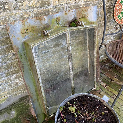 Old skylight in the front garden of our holiday home