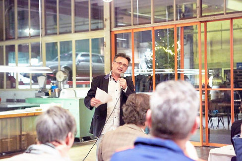 Freelance copywriter Pascal Boogaert tijdens een masterclass